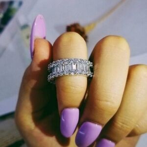 💯 NEW BAGGAGE 925 STERLING SILVER DIAMOND RING - Free Shipping